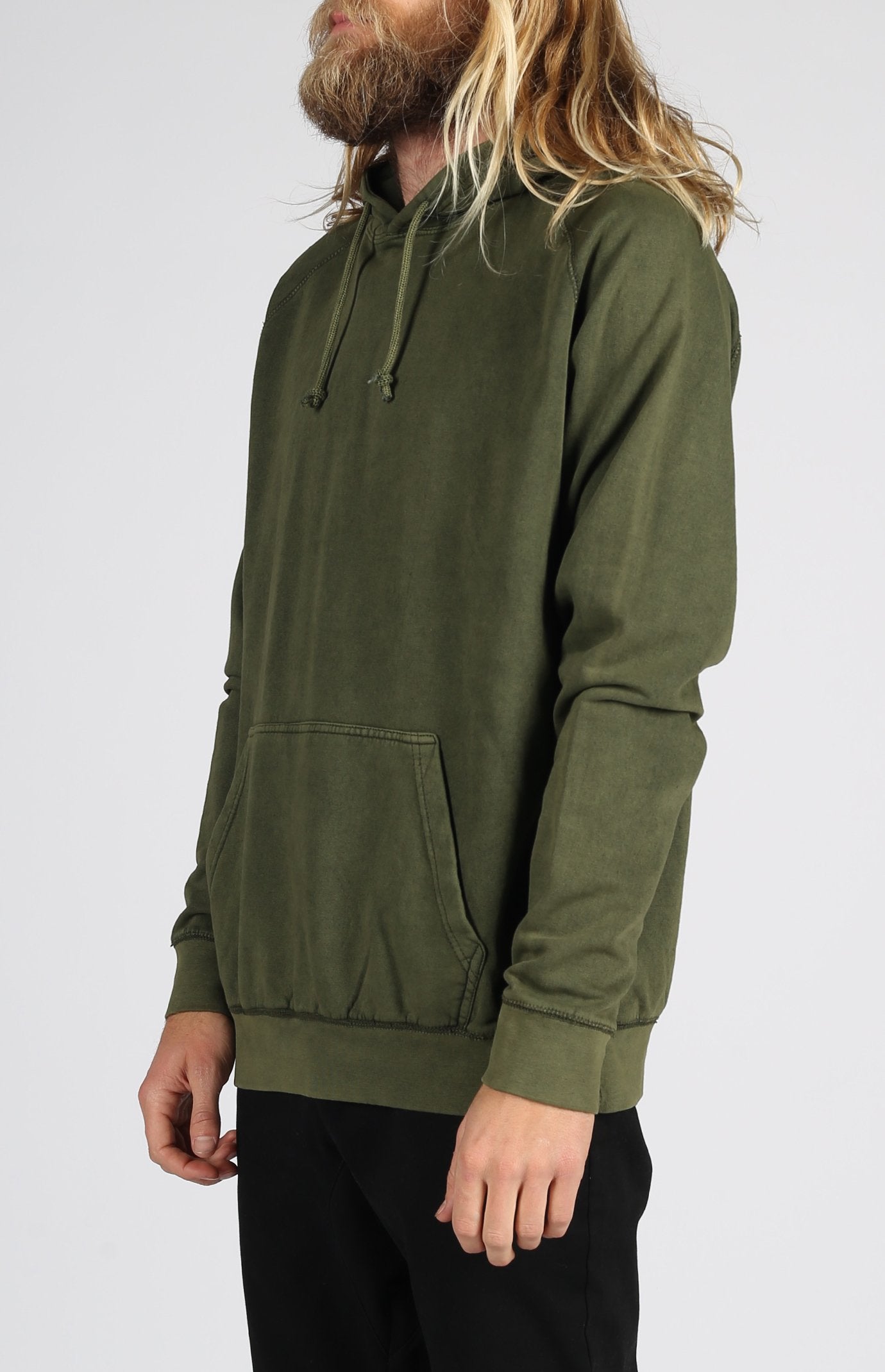 Vintage Wash Pullover Hood | Olive